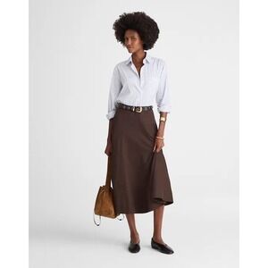 Madewell Paneled Midi Skirt in Cotton-Blend Twill NWT Size 4